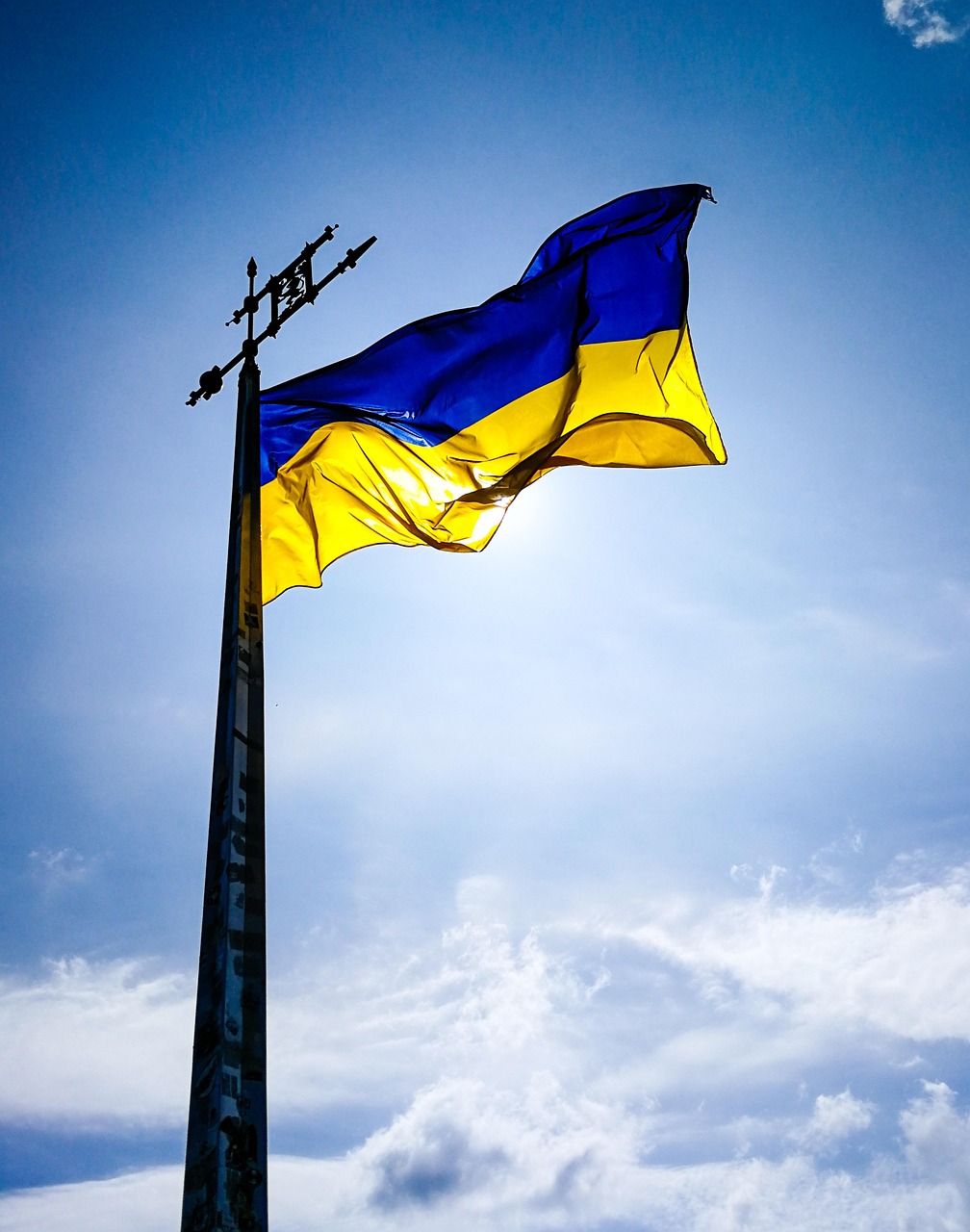 ukraine, ua, flag, banner, kiev, europe, landmark, to travel, blue, tourism, country, national colours, heaven